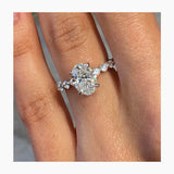 Stunning 1.75 CT Oval Cut Moissanite Engagement Ring with Hidden Halo & Pave Design 4