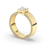 Stunning 1.0 CT Princess Moissanite Men's Wedding Band with Hidden Diamond Design 6