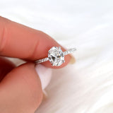 Stunning 1.5 CT Oval Moissanite Engagement Ring with Hidden Halo Design 1