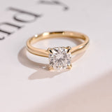 Stunning 1.0 - 2.0 CT Round Moissanite Engagement Ring with Hidden Halo Design 1