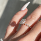 Stunning 1.50 CT Emerald Moissanite Engagement Ring with Hidden Halo & Pave Design 2