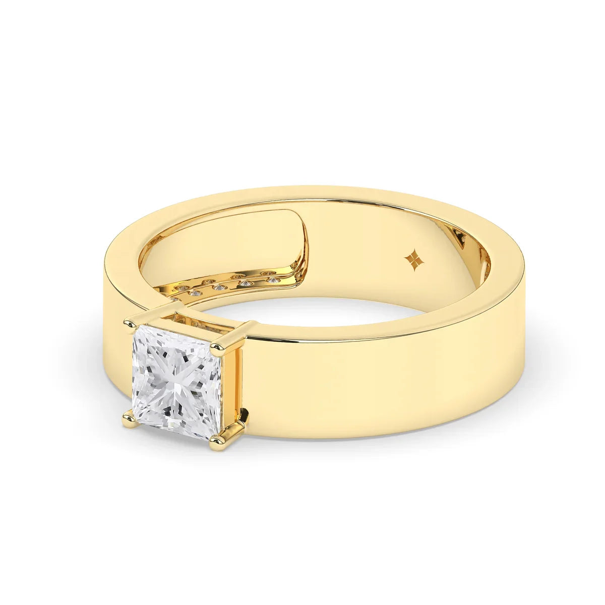 Stunning 1.0 CT Princess Moissanite Men's Wedding Band with Hidden Diamond Design 2