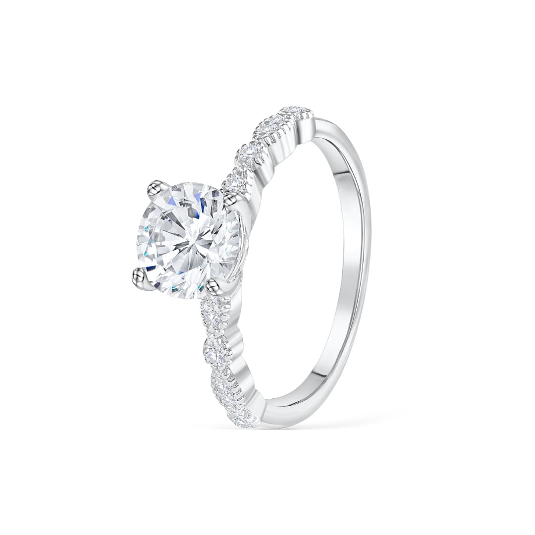 Stunning 1.5 CT Round Moissanite Engagement Ring with Pave & Hidden Halo Design 2