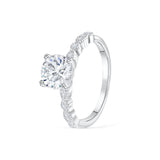 Stunning 1.5 CT Round Moissanite Engagement Ring with Pave & Hidden Halo Design 2