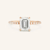 Stunning 2 CT Emerald Moissanite Engagement Ring with Hidden Halo Design 5