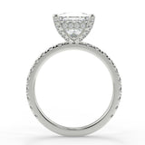 Stunning 1.70 T Princess Moissanite Engagement Ring with Hidden Halo & Pave Design 6