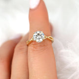 Stunning 2.0 CT Round Moissanite Engagement Ring with Hidden Halo Design 5