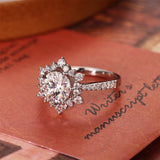 2.0 CT Round Shaped Moissanite Engagement Ring With Cluster Pave Accents 4