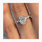 Stunning 1.75 CT Oval Cut Moissanite Engagement Ring with Hidden Halo & Pave Design 5