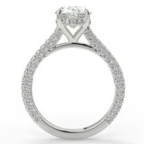 Stunning 2.11 CT Oval Moissanite Engagement Ring with Hidden Halo & Three Side Pave Design 6