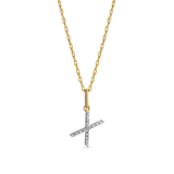 0.30 TCW Round Moissanite Diamond Customized Letter Pendant Necklace in Solid Gold 22
