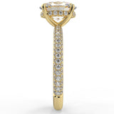 Stunning 2.11 CT Oval Moissanite Engagement Ring with Hidden Halo & Three Side Pave Design 4