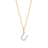 0.30 TCW Round Moissanite Diamond Customized Letter Pendant Necklace in Solid Gold 19