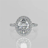 Stunning 2.11 CT Oval Moissanite Engagement Ring with Hidden Halo & Pave Design 5