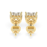 2.0 TCW Heart Cut Moissanite Hidden Halo Stud Earrings in Gold 3