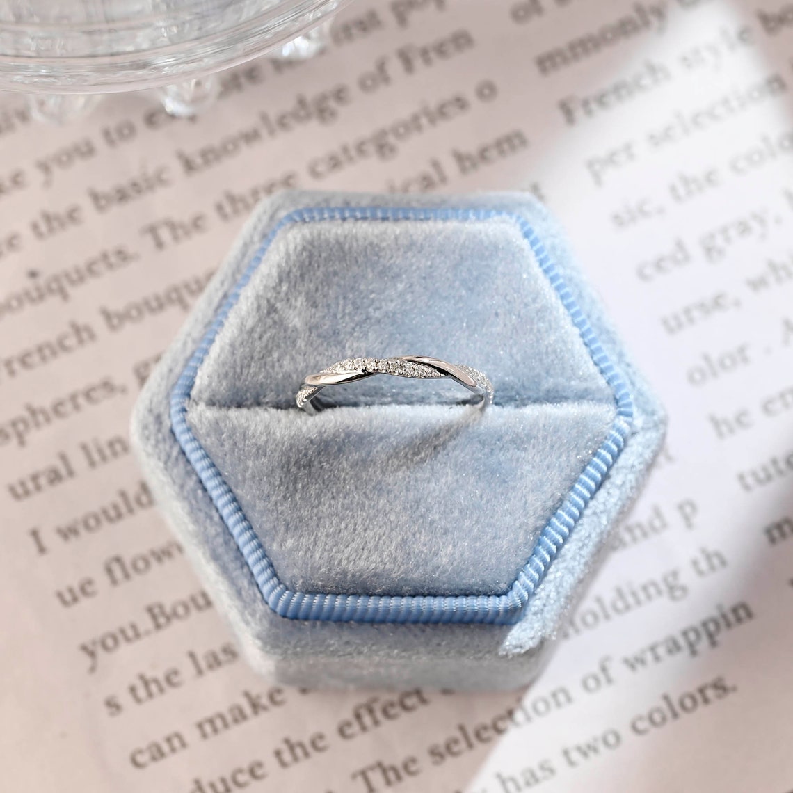 0.2 TCW Round Cut Moissanite Bridal Wedding Band 1