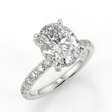 Stunning 2.11 CT Oval Moissanite Engagement Ring with Hidden Halo & Pave Design 5