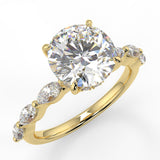 Stunning 2.0 CT Round Moissanite Engagement Ring with Hidden Halo & Pave Design 1