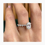 Stunning 1.75 CT Oval Cut Moissanite Engagement Ring with Hidden Halo & Pave Design 3
