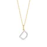 0.30 TCW Round Moissanite Diamond Customized Letter Pendant Necklace in Solid Gold 28