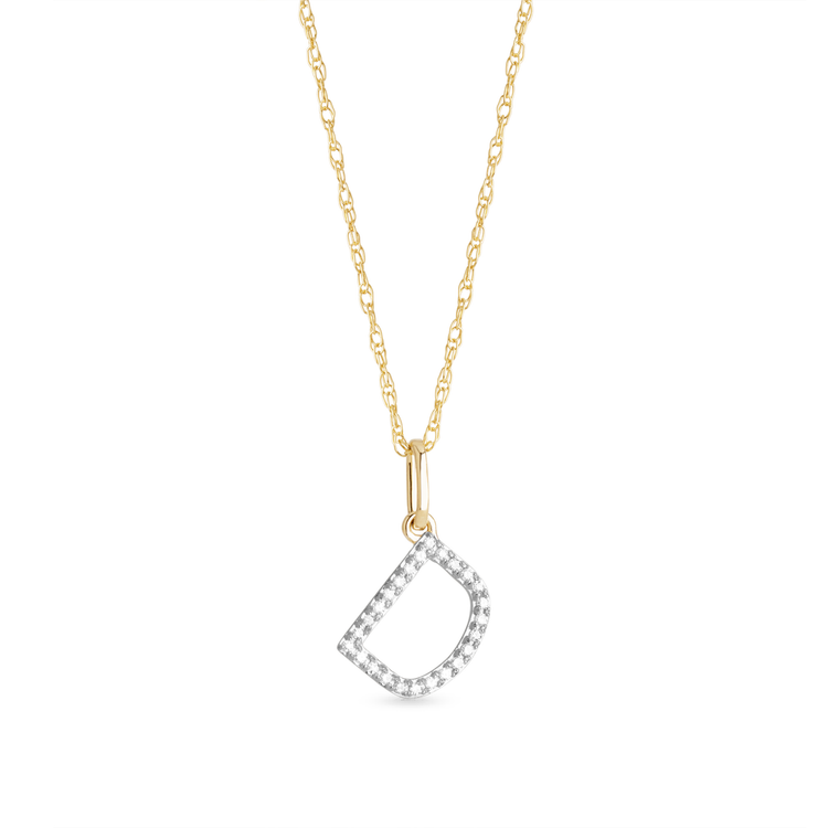 0.30 TCW Round Moissanite Diamond Customized Letter Pendant Necklace in Solid Gold 28