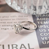 Stunning 2.0 CT Round Moissanite Engagement Ring with Hidden Halo Design 9