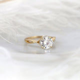 Stunning 2.0 CT Round Moissanite Engagement Ring with Hidden Halo Design 1