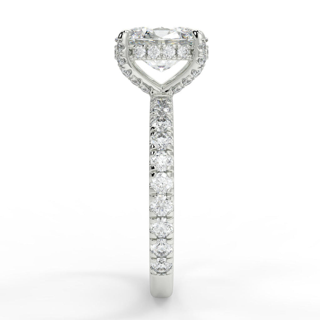 Stunning 2.11 CT Oval Moissanite Engagement Ring with Hidden Halo & Pave Design 7