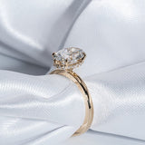 Stunning 1.73 CT Oval Cut Moissanite Engagement Ring with Hidden Halo & Pave Design 6