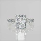 Stunning 2.50 CT Radiant Moissanite Engagement Ring with Hidden Halo & Pave Design 4