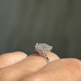 Stunning 1.70 CT Emerald Moissanite Engagement Ring with Hidden Halo Design 4