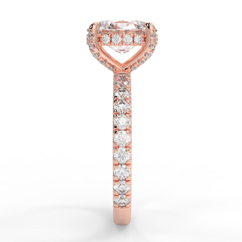 Stunning 2.11 CT Oval Moissanite Engagement Ring with Hidden Halo & Pave Design 10