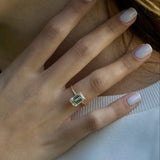 2 CT Emerald Hidden Halo CVD D/VS1 Diamond Engagement Ring 5