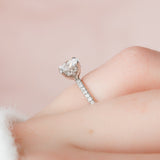 1.0 CT Round Hidden Halo & Pave Setting Moissanite Engagement Ring 3