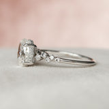 1.5 CT Oval Pave Moissanite Engagement Ring With Hidden Halo Setting 5