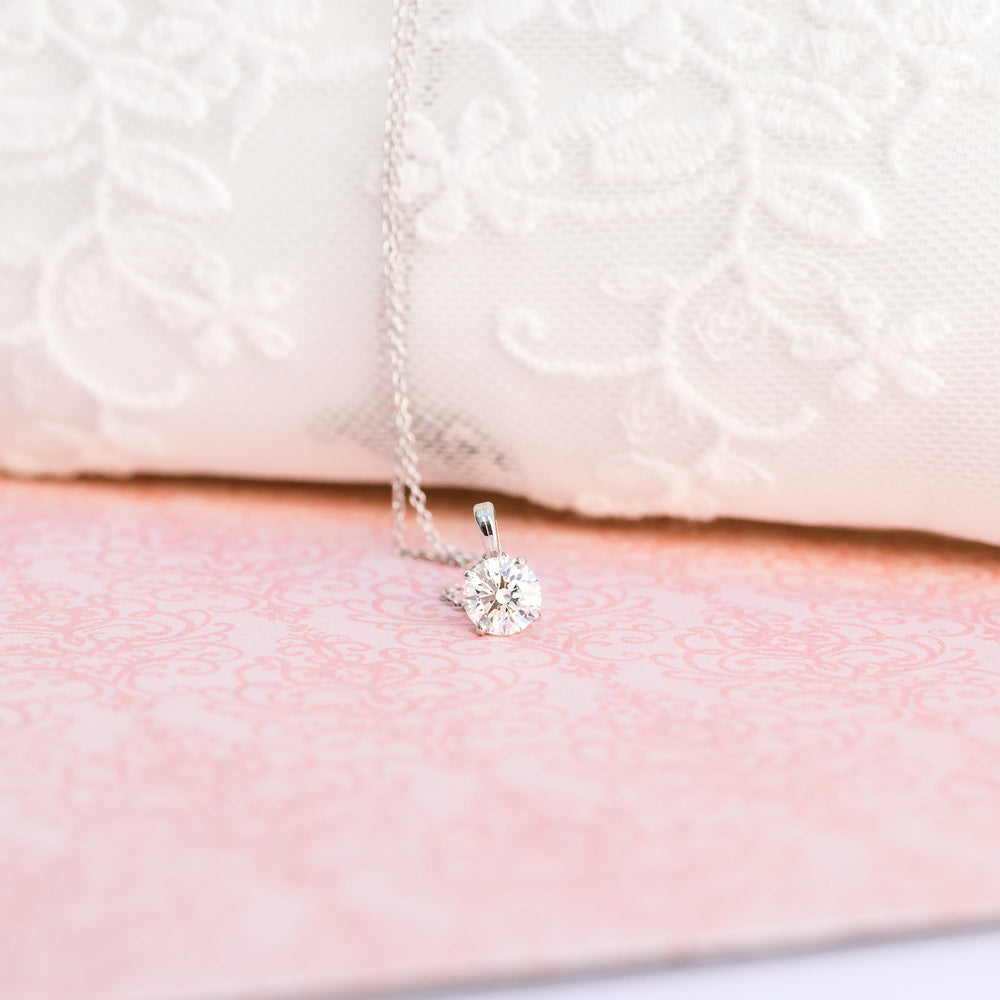 
                  
                    0.35 CT Classic Round Cut Moissanite Necklace With Solitaire Style
                  
                