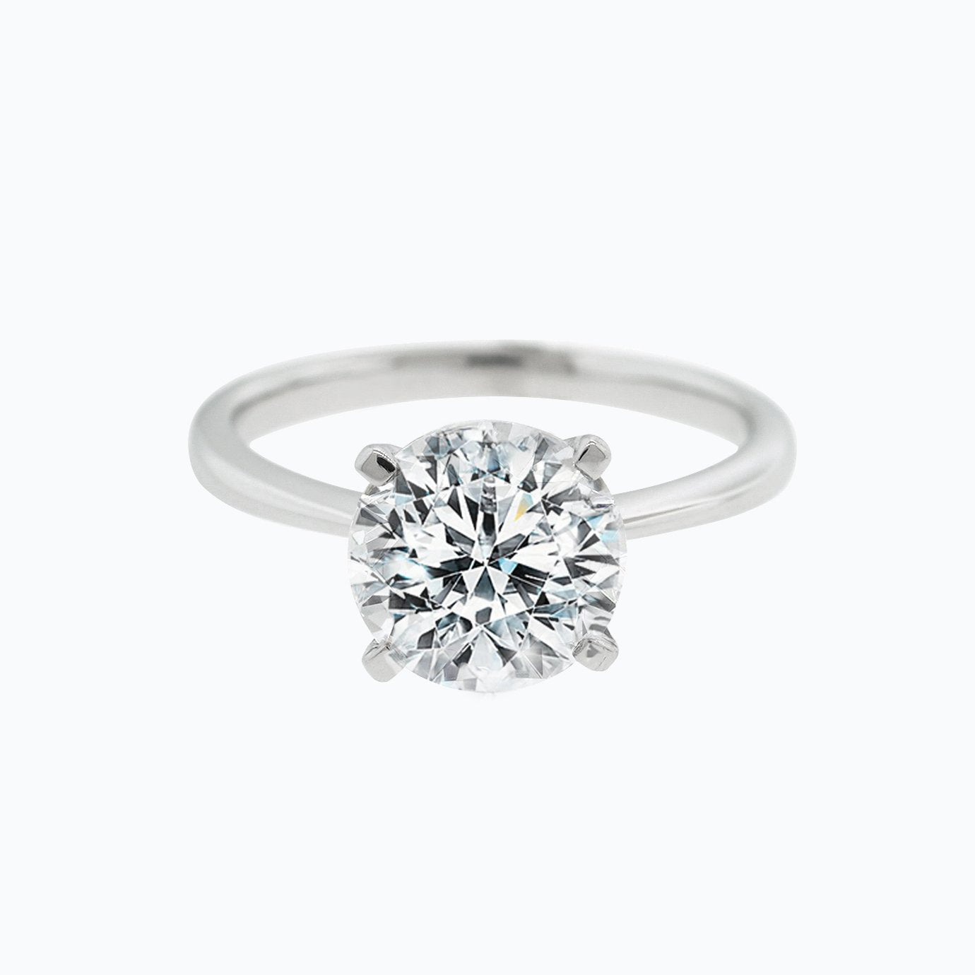 Round Solitaire Lab Grown Diamond Engagement Ring