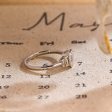 3.0 CT Emerald Shaped Moissanite Engagement Ring With Five Stone Style 2