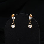 1.0 TCW Round Cut Moissanite Drop Earrings in Gold 1