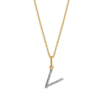 0.30 TCW Round Moissanite Diamond Customized Letter Pendant Necklace in Solid Gold 20