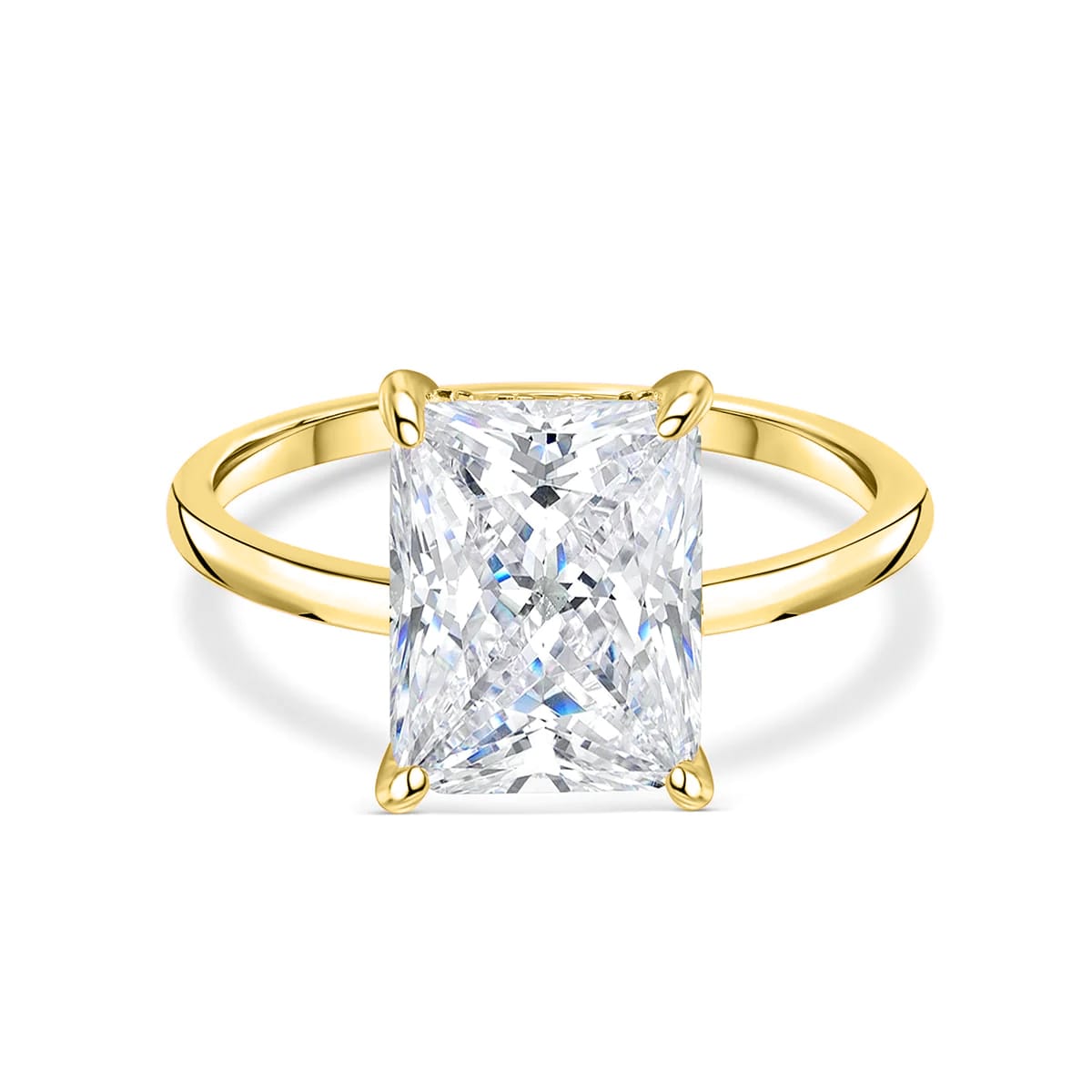 Stunning 3.0 CT Radiant Moissanite Engagement Ring in Hidden Halo Design 1