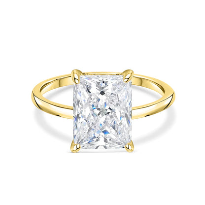 Stunning 3.0 CT Radiant Moissanite Engagement Ring in Hidden Halo Design 1