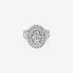 Stunning 2.5 TCW Round Moissanite Engagement Ring in Clusters  Design 1