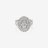 Stunning 2.5 TCW Round Moissanite Engagement Ring in Clusters  Design 1
