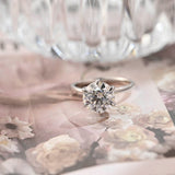 Stunning 3.0 CT Round Moissanite Engagement Ring with Hidden Halo Design 1