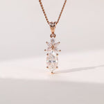 0.18 CT Marquise Moissanite Diamond Cluster Pendant Necklace in Solid Gold 1