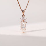 0.18 CT Marquise Moissanite Diamond Cluster Pendant Necklace in Solid Gold 1