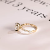 Stunning 1.0 - 2.0 CT Oval Moissanite Engagement Ring with Pave & Hidden Halo Design 5
