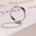 Delicate Moissanite Band with 0.3 TCW Round Cut Stones in Solid Gold 7