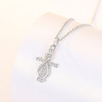 Round Cut Cubic Zirconia in 925 Sterling Silver Necklace 5